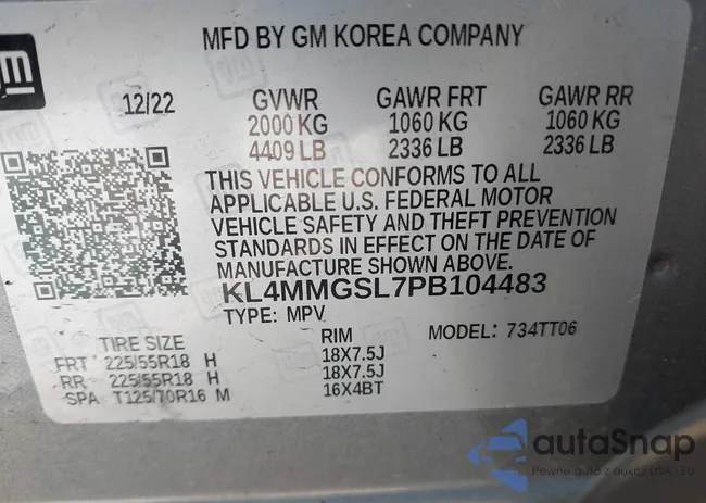 KL4MMGSL7PB104483: 43415658