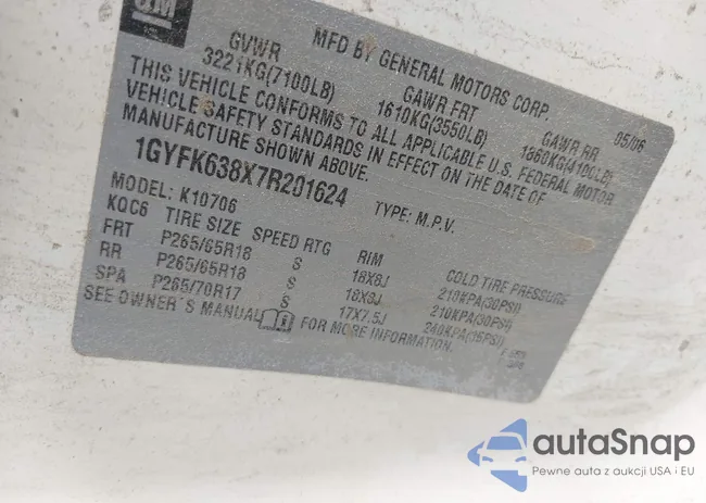 1GYFK638X7R201624: 43415715