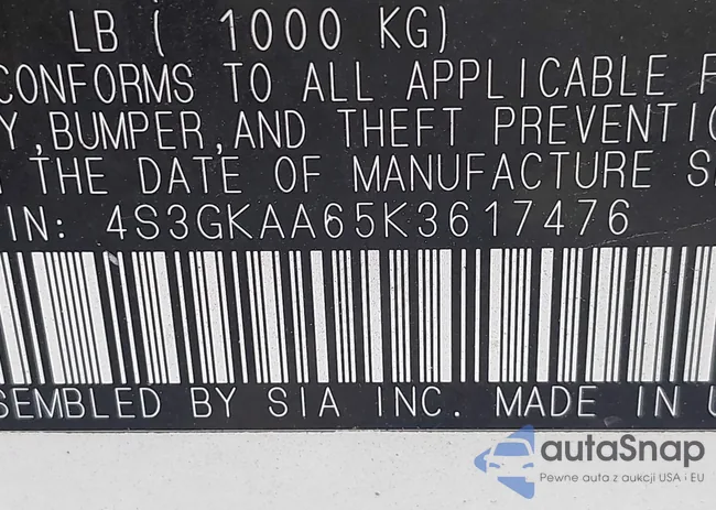 4S3GKAA65K3617476: 43415751