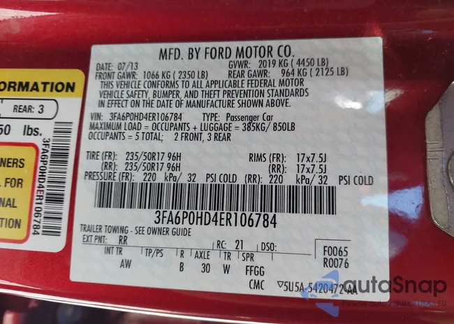 3FA6P0HD4ER106784: 43415822