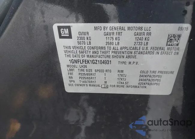 1GNFLFEK1GZ104931: 43415974