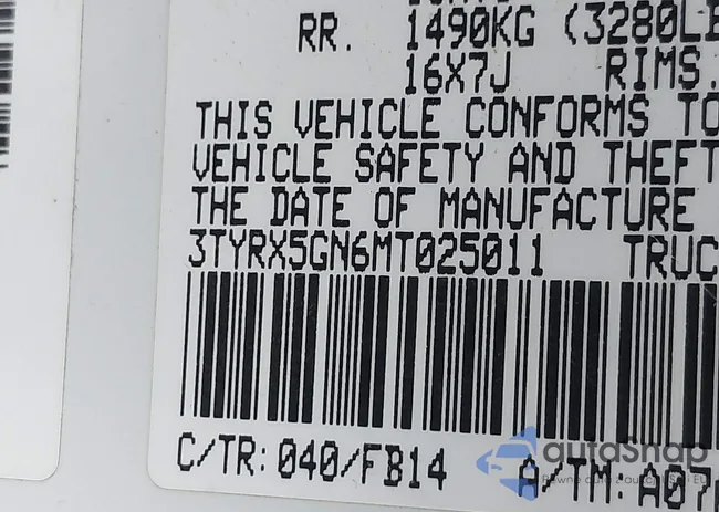 3TYRX5GN6MT025011: 43416172