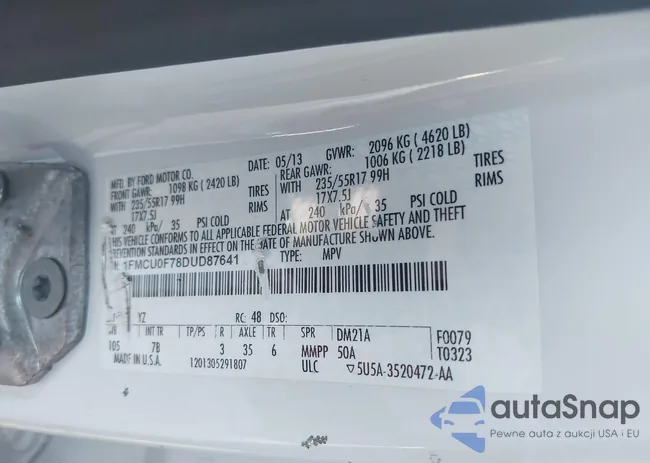 1FMCU0F78DUD87641: 43416178