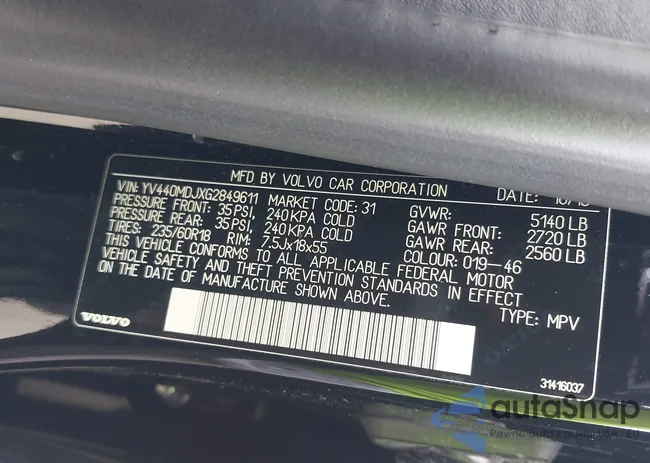 YV440MDJXG2849611: 43415182