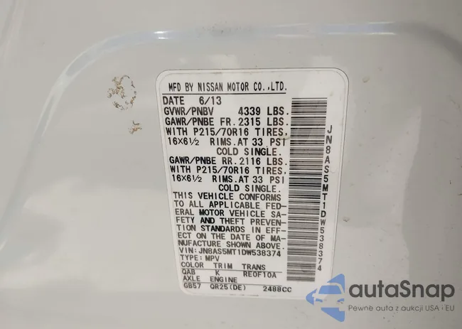 JN8AS5MT1DW538374: 43415285