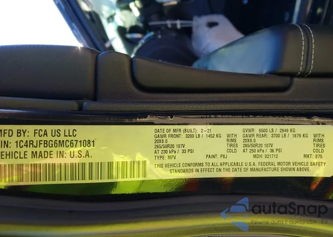 1C4RJFBG6MC671081: 43415378