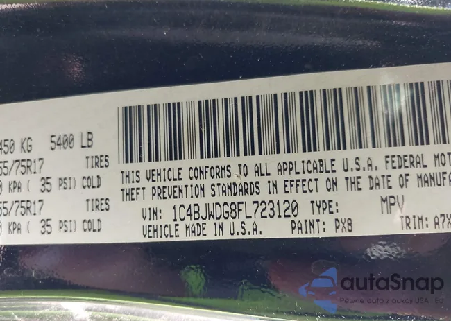 1C4BJWDG8FL723120: 43415407