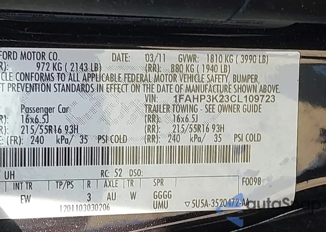 1FAHP3K23CL109723: 43415466