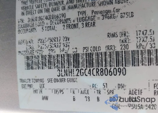 3LNHL2GC4CR806090: 43415499