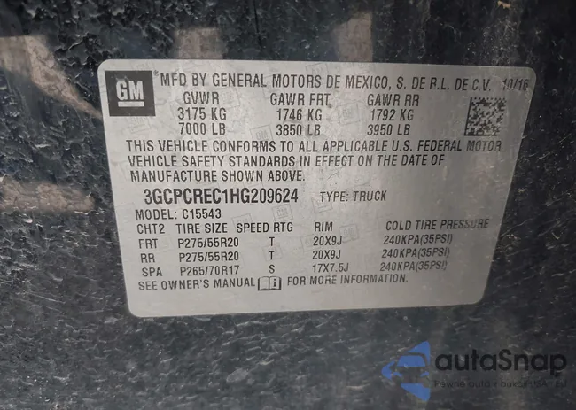 3GCPCREC1HG209624: 43415562