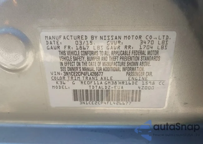 3N1CE2CP4FL426677: 43416599