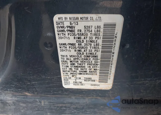 JN8AZ1MW3EW500810: 43416603