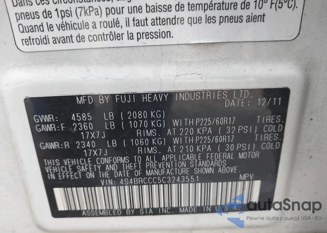 4S4BRCCC5C3243551: 43416632