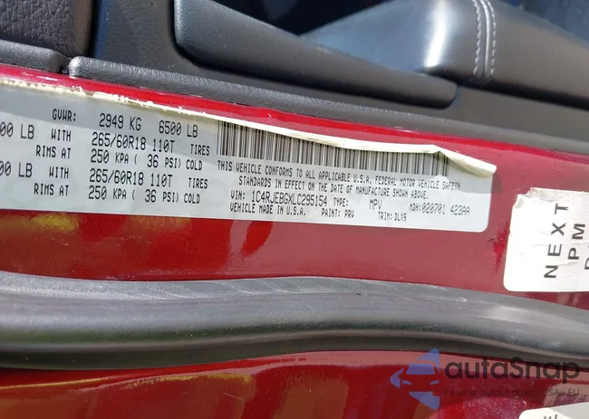 1C4RJEBGXLC295154: 43416751