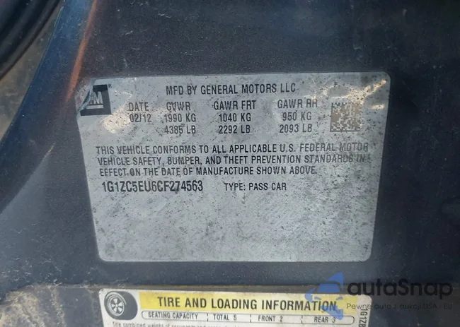 1G1ZC5EU6CF274563: 43416880