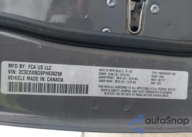 2C3CDXBG9PH636298: 43416886