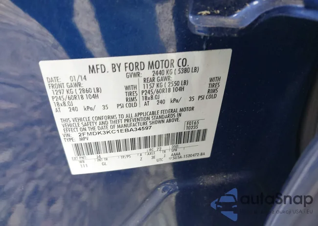 2FMDK3KC1EBA34597: 43417160