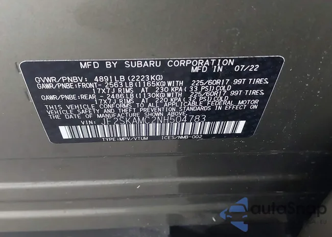 JF2SKAMC2NH504783: 43416288