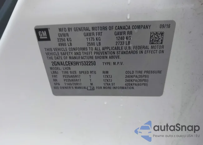 2GNALCEK9H1532250: 43416311