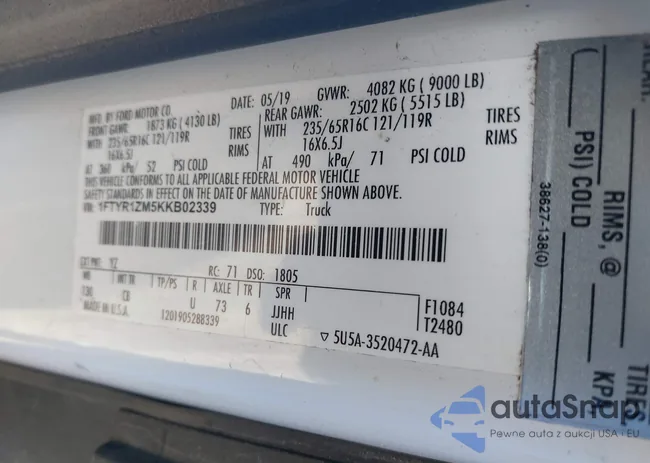 1FTYR1ZM5KKB02339: 43416368