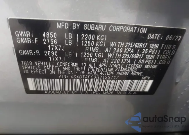 4S4BTAFC3R3123712: 43416383