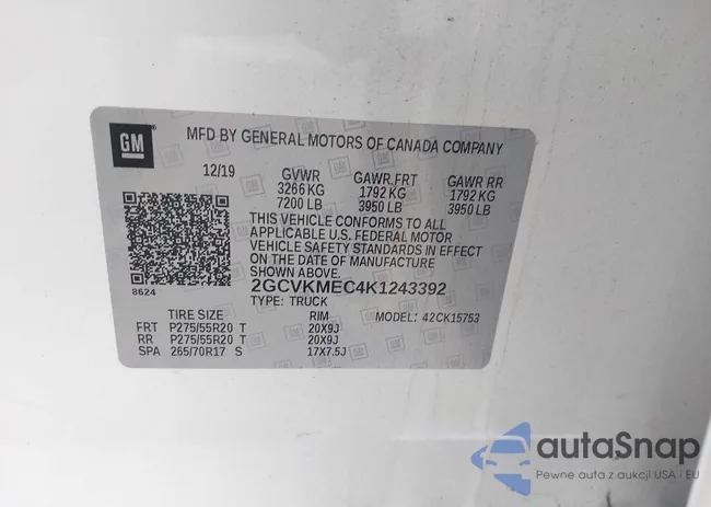 2GCVKMEC4K1243392: 43416440