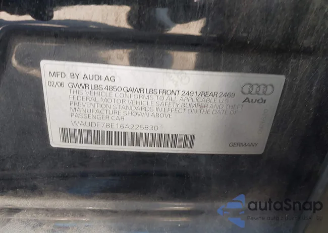 WAUDF78E16A225830: 43416479