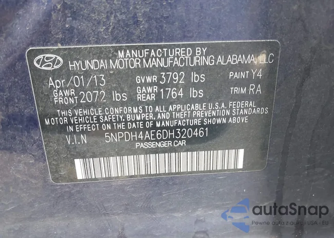 5NPDH4AE6DH320461: 43417702