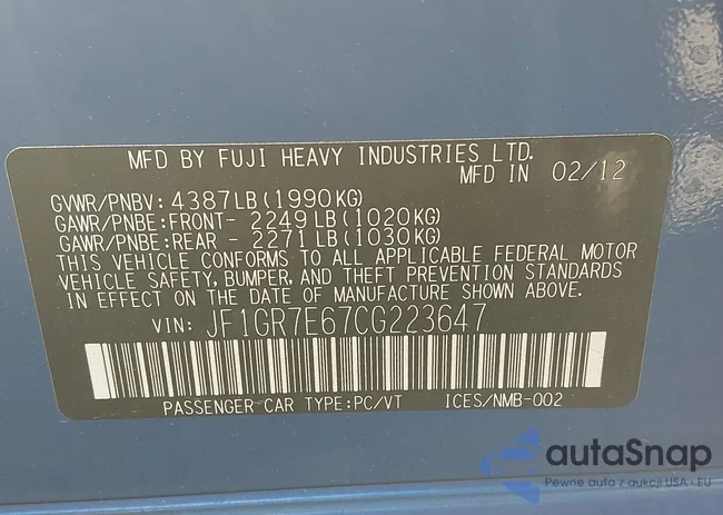 JF1GR7E67CG223647: 43417780