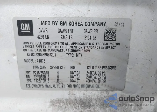 KL4CJASB5EB667201: 43417816