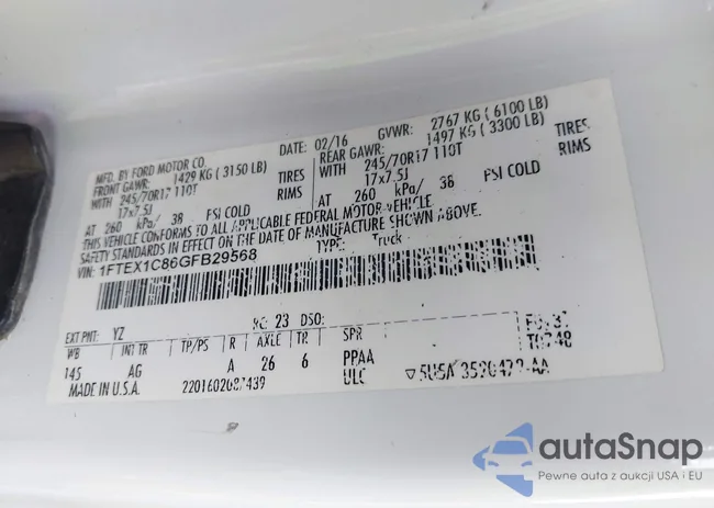 1FTEX1C86GFB29568: 43417844