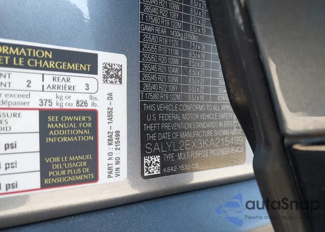 SALYL2EX3KA215499: 43417858