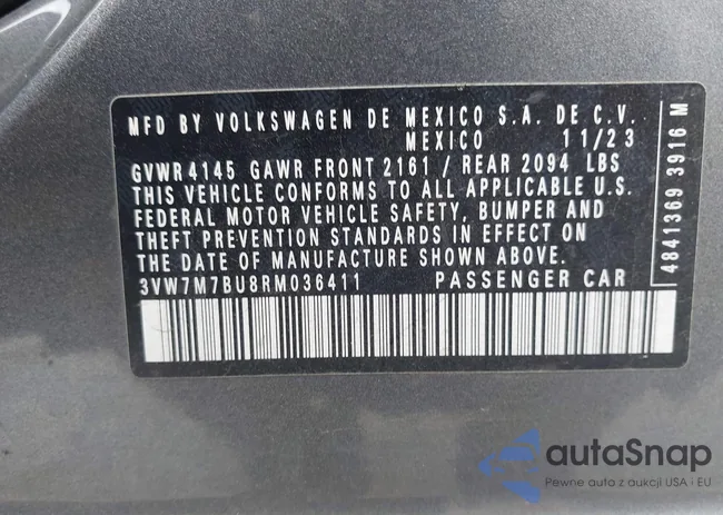 3VW7M7BU8RM036411: 43417872