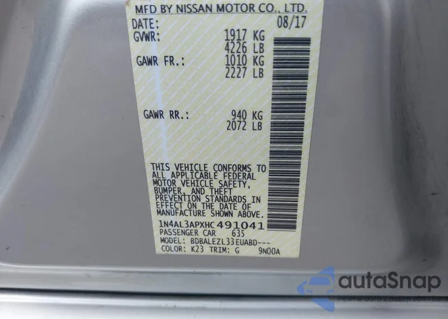 1N4AL3APXHC491041: 43417879