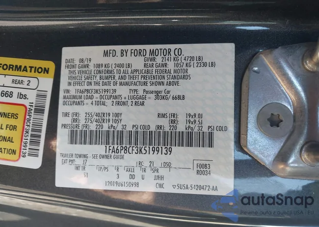 1FA6P8CF3K5199139: 43417947