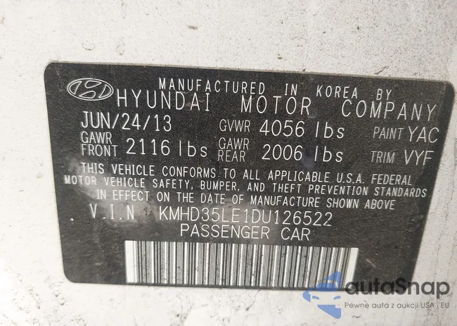 KMHD35LE1DU126522: 43418024