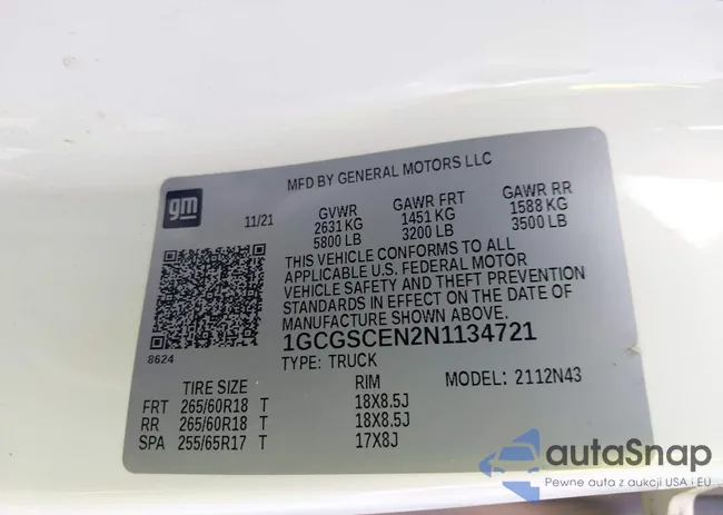 1GCGSCEN2N1134721: 43417234