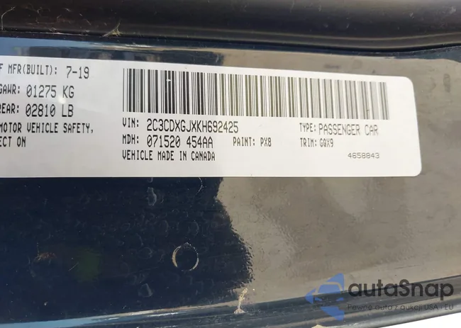 2C3CDXGJXKH692425: 43417329