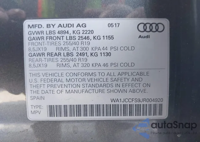 WA1JCCFS9JR004920: 43417341