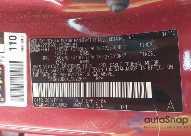 5TDKZ3DCXLS022674: 43417347