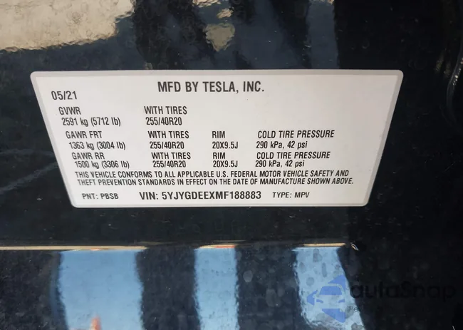 5YJYGDEEXMF188883: 43417453