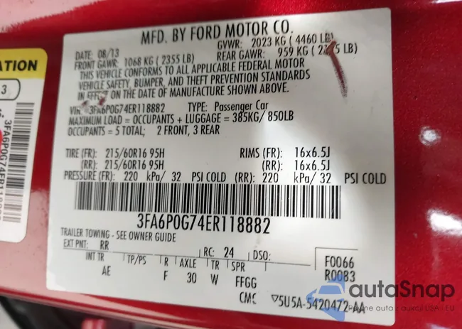 3FA6P0G74ER118882: 43417573