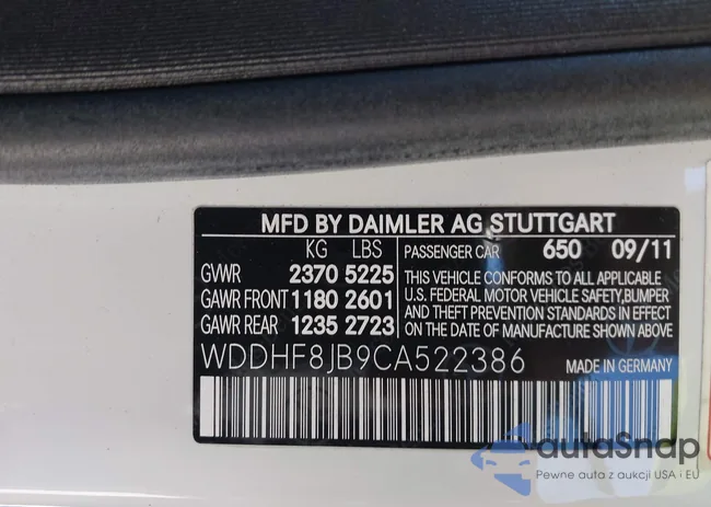 WDDHF8JB9CA522386: 43418602