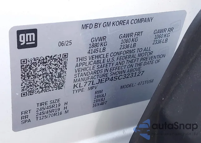 KL77LJEP4SC323127: 43418604