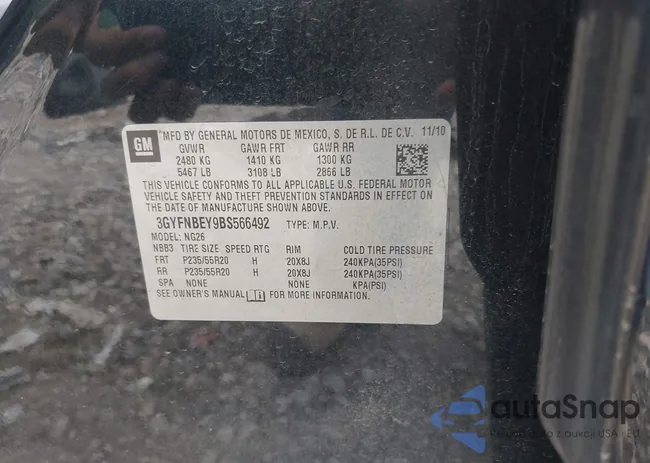 3GYFNBEY9BS566492: 43418629