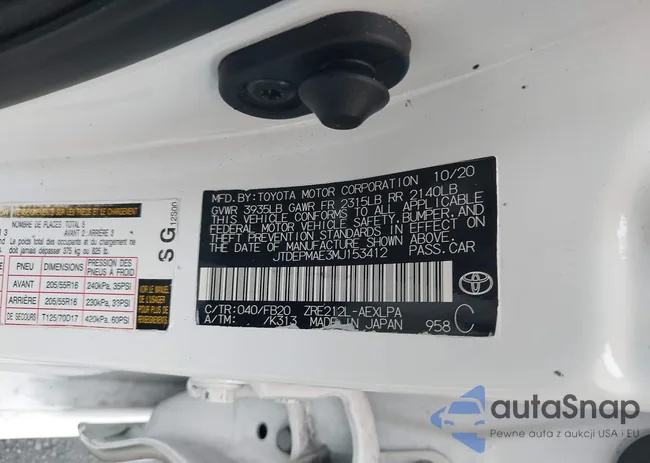 JTDEPMAE3MJ153412: 43418647