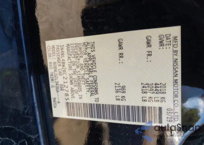 1N4BL4BW2KC212785: 43418710