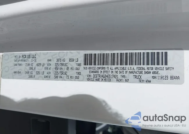 3C6TRVAG2HE517421: 43418813