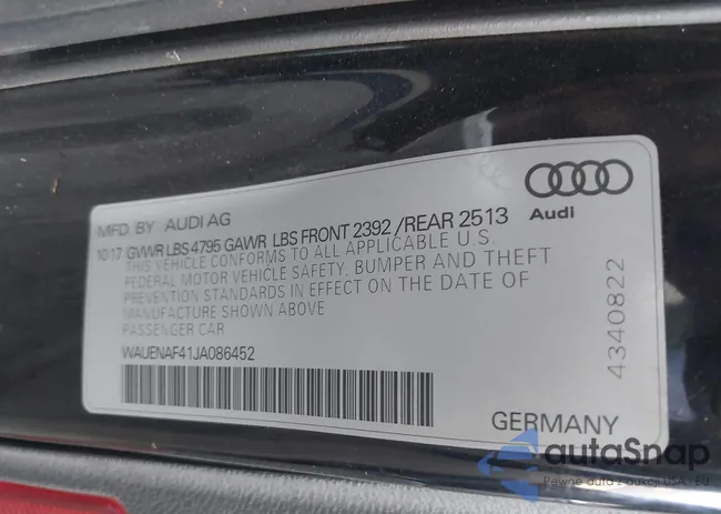 WAUENAF41JA086452: 43418934