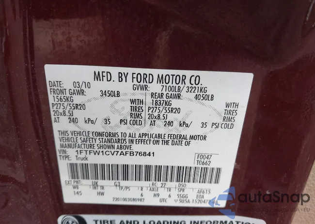 1FTFW1CV7AFB76841: 43418963